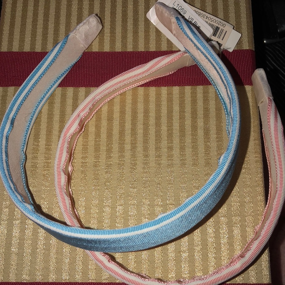 L. Erickson headbands pink and blue